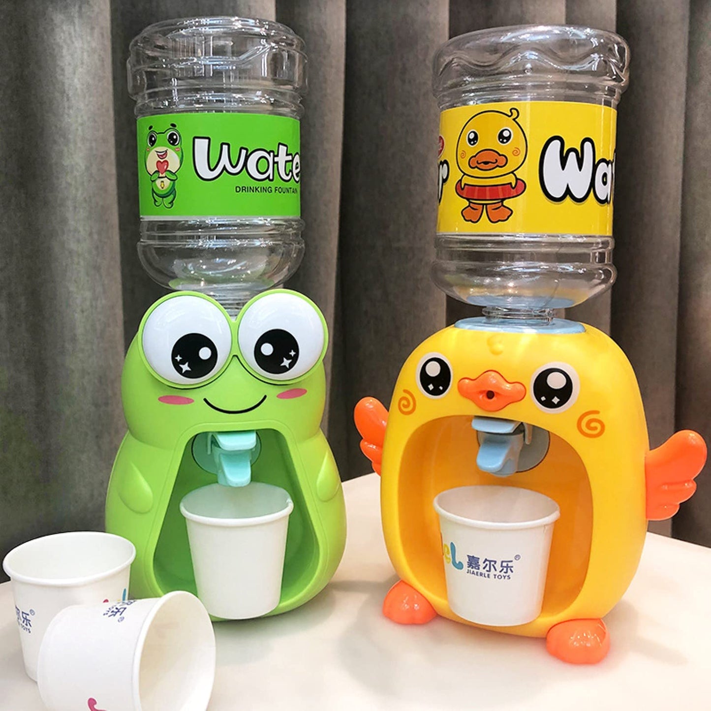 Luozzy Mini Water Dispenser For Kids Cartoon Piggy Frog Water Machine Kids Drinking Water Fountains Toys For Kids (Duck)