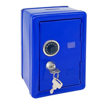 Kids' Safe Piggy Bank, Metal Safe With Key, Money Saving Box For Children, Boys Girls Best Giftoney Banks (Blue, One Size)