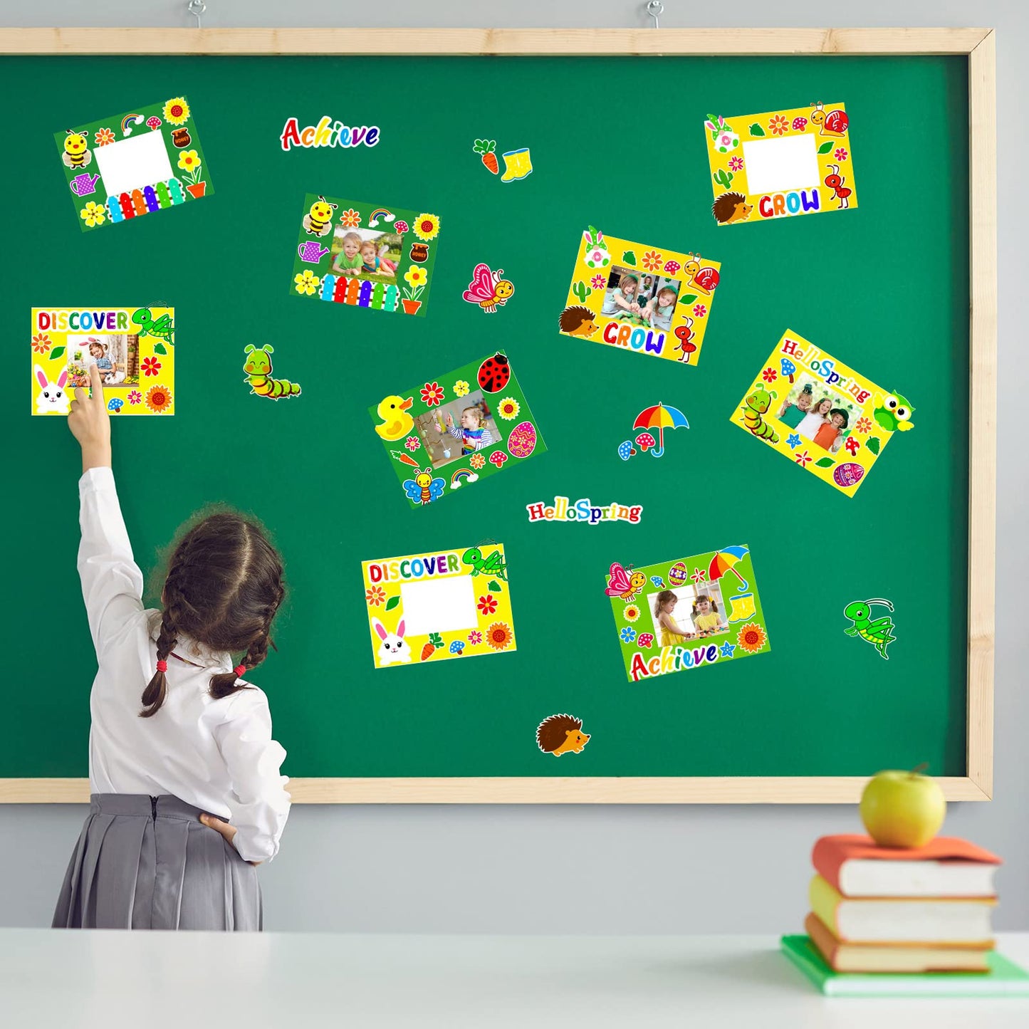 30 Packs Spring Craft Kits For Kids Springtime Diy Picture Frame Craft Flower Bee Butterfly Easter Art Craft Mothers Day Craft P