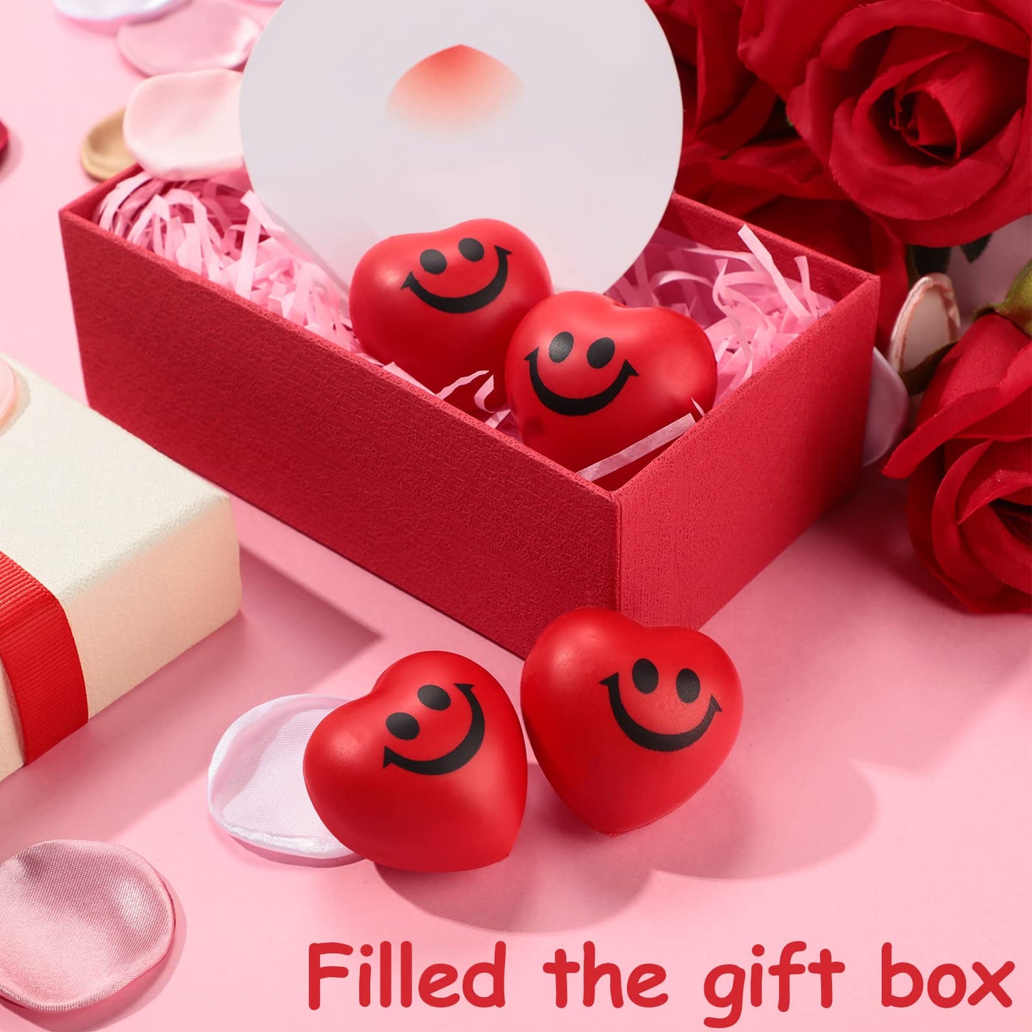 36 Pieces Valentines Day Heart Shaped Stress Balls Valentines Day Smile Face Crafts Funny Mini Foam Balls For School Carnival Re