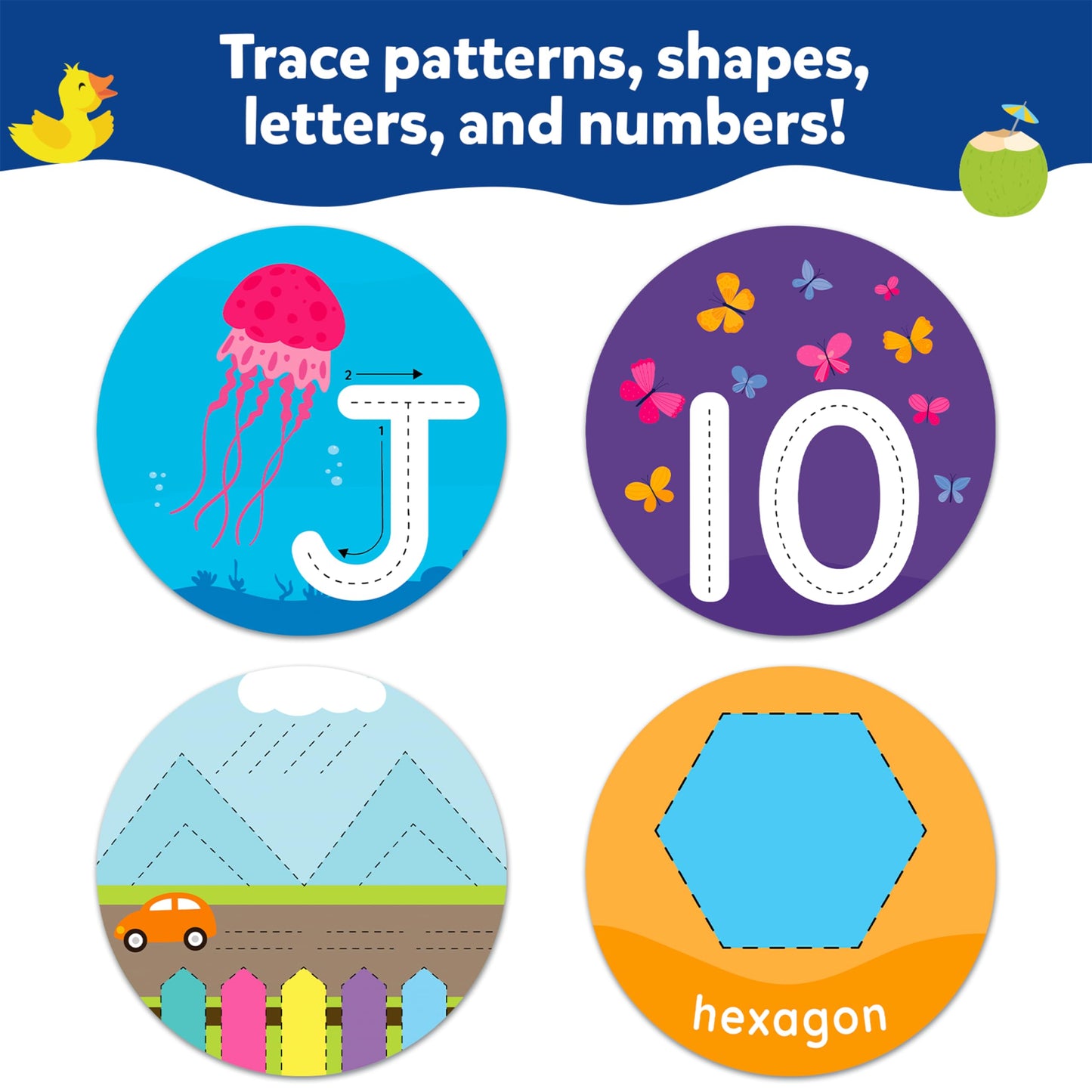 Skillmatics Write & Learn Reusable Cards For Toddlers - Letters, Numbers, Patterns & Shapes, Travel Game, Preschool Learning, Gifts For Kids Ages 3, 4, 5, 6