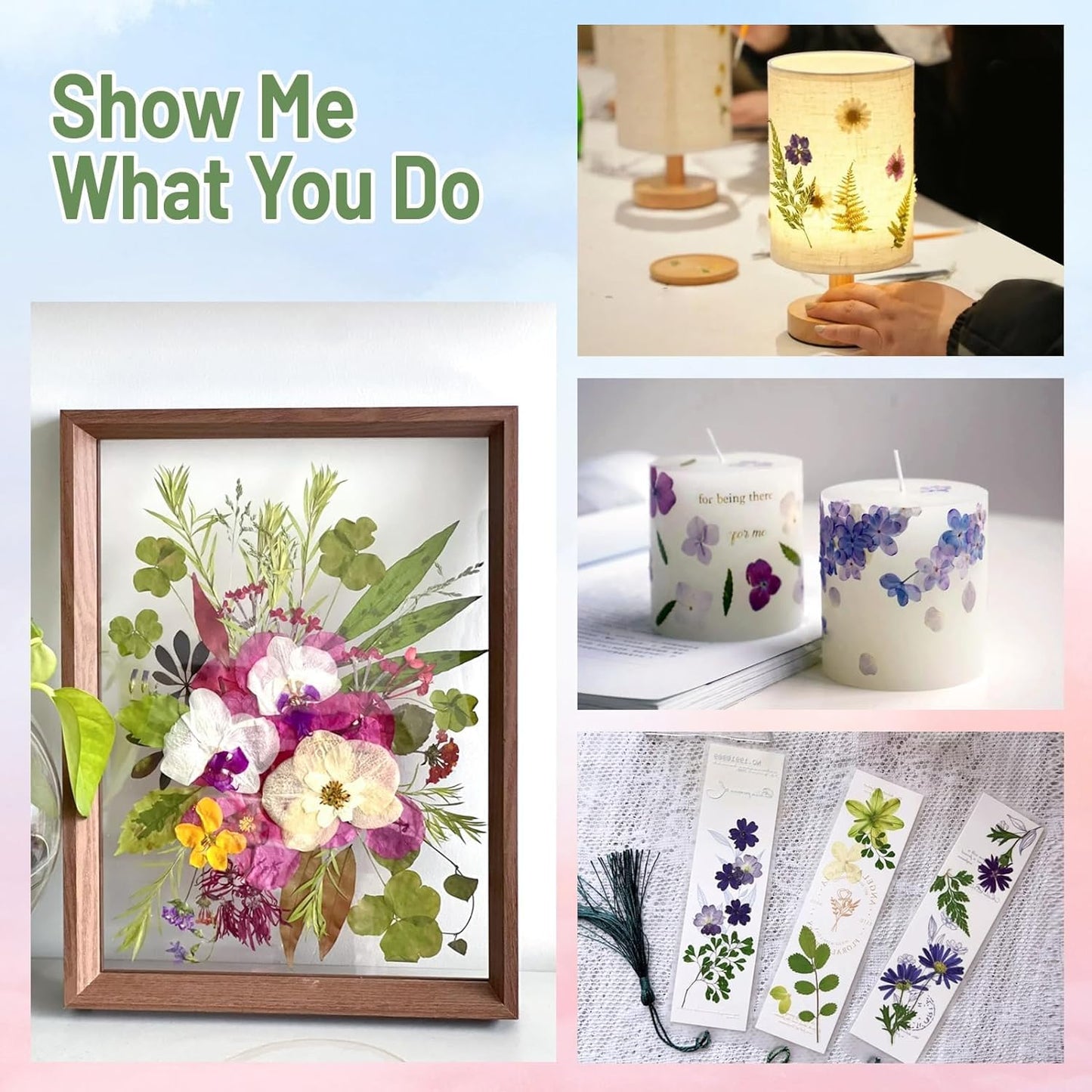 Suziko Large Flower Press Kit For Adults& Kids 10.8'' X 6.9'' Flower &Plant Preservation Kit Arts And Crafts For Adults Leaf Pre