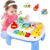 HQXBNBY Musical Learning Table - Multicolor ABS Baby Toys for 6-12 Months, Early Education Activity Center for Toddlers