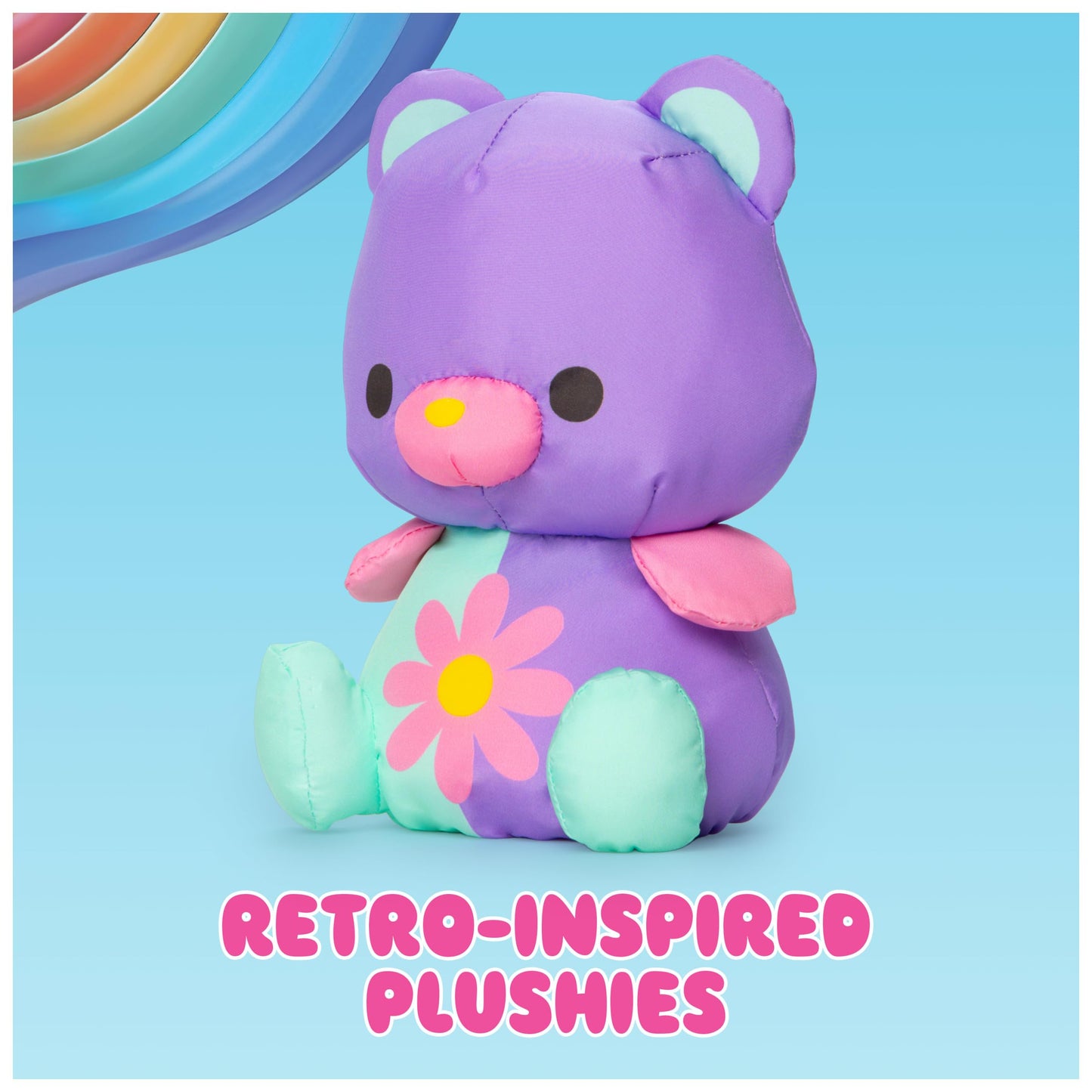 Swisheez Teddy Bear Stuffed Animal, Retro Inspired Plush Toys for Ages 3 and Up, Purple, 7