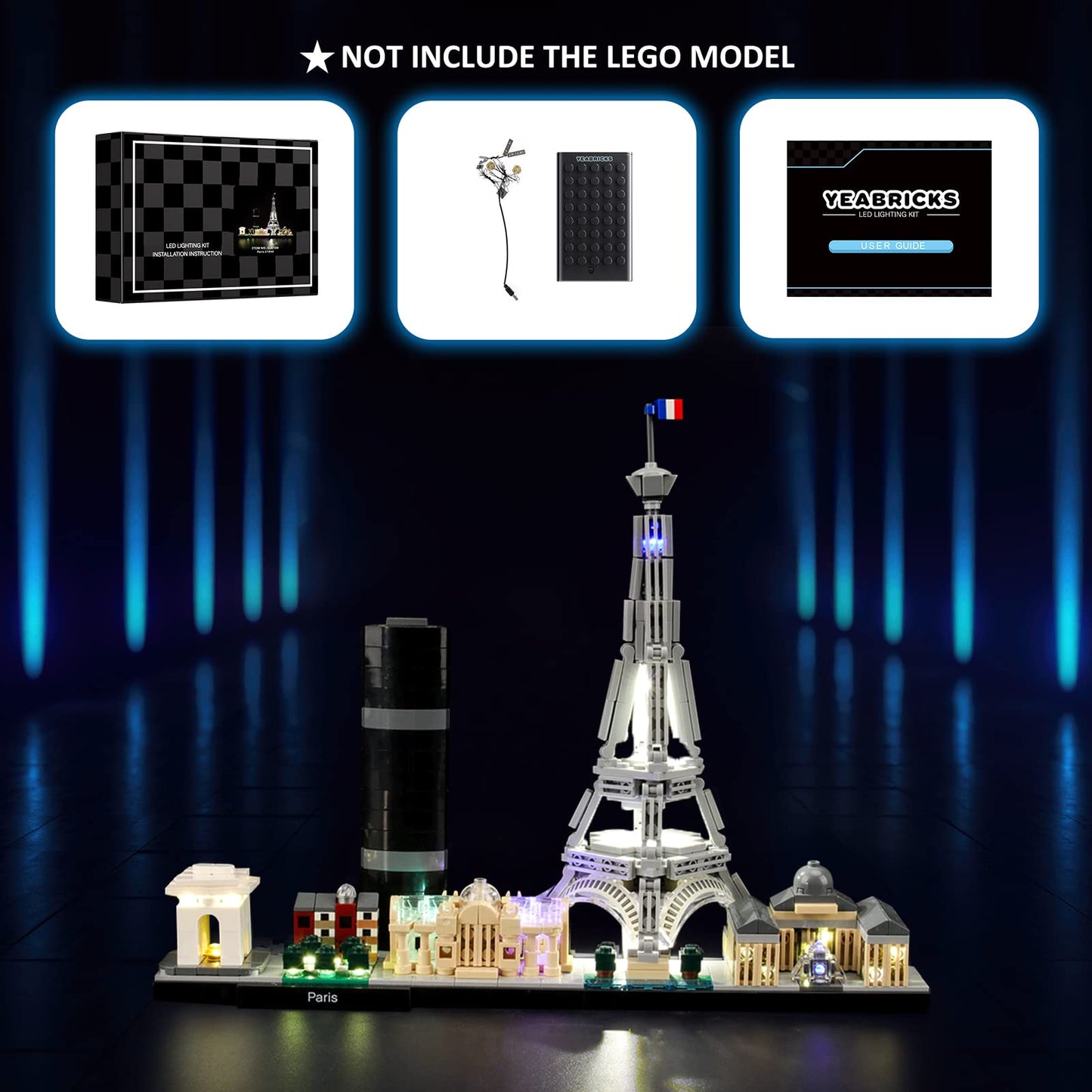 Yeabricks Led Light For 21044 Architecture Paris Building Blocks Model (Building Set Not Included)