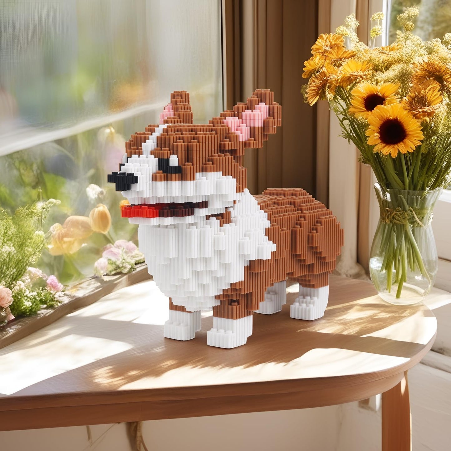 Larcele Micro Dog Building Blocks Set Pet Mini Building Toy Bricks Kit,3274 Pieces Kljm-02 (Big Corgi)