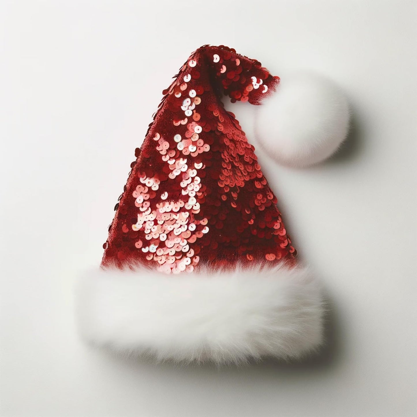 Inxens Santa Hat Christmas Hat mature-themed Large Red Plush Velvet Santa Claus Hat for Women Men XL Holiday Christmas Hats Double Layer Sequin 31x47cm