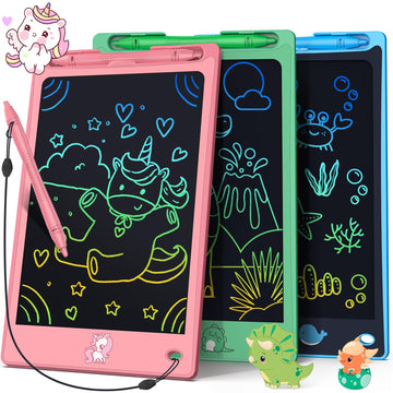 FLUESTON Toys LCD Writing Tablet Toddler,Toys for Boys Girls 3 4 5 6 7 8year,8.8 Inch 3pcs in 1 Pack Drawing Pad Toy Christmas B