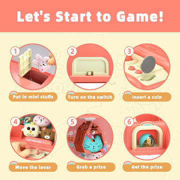 Dolive Claw Machine For Kids, Electronic Arcade Game Indoor Toy For Girls, Candy Vending Prizes Claw Game Machine Toys For Party Birthday For 6 7 8 9 Year Old,With Lights Sounds