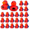 Leyndo 24 Pcs Christmas Spider Rubber Duck Bulk Spider Birthday Party Decoration Favors Squeaky Red Blue Duck for Bathtub Floating Pool Gifts Party Supplies