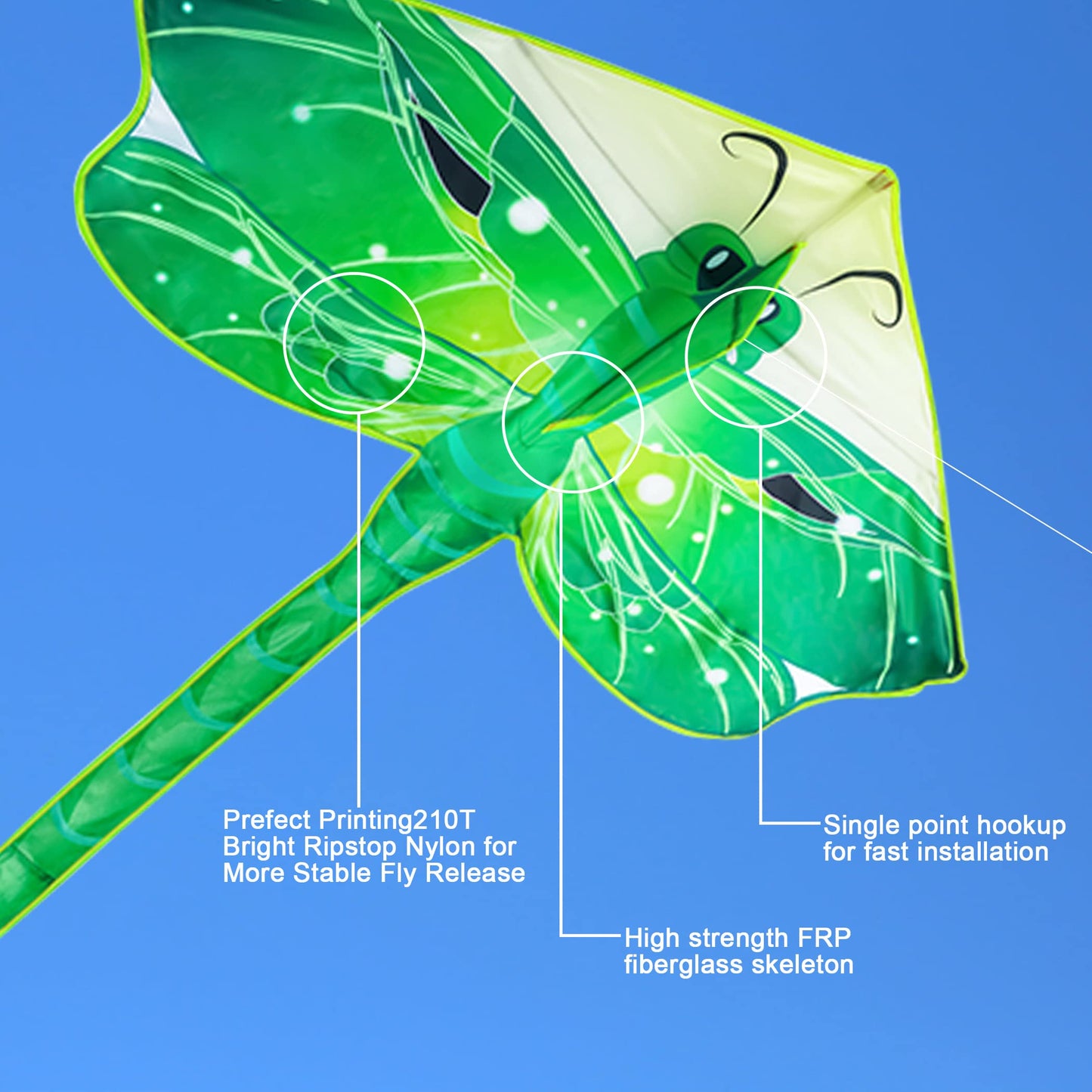 3 Pack Large Kites - Butterfly Delta Dragonfly Kites Easy To Fly For Adults Kids Beach Park Outdoor Game Activities, Gifts For E