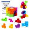 DASDAX Magnetic Building Blocks Magic Magnetic 3D Puzzle Cubes, Set of 7 Multi Shapes Magnetic Blocks with 54 Guide Cards, Intel