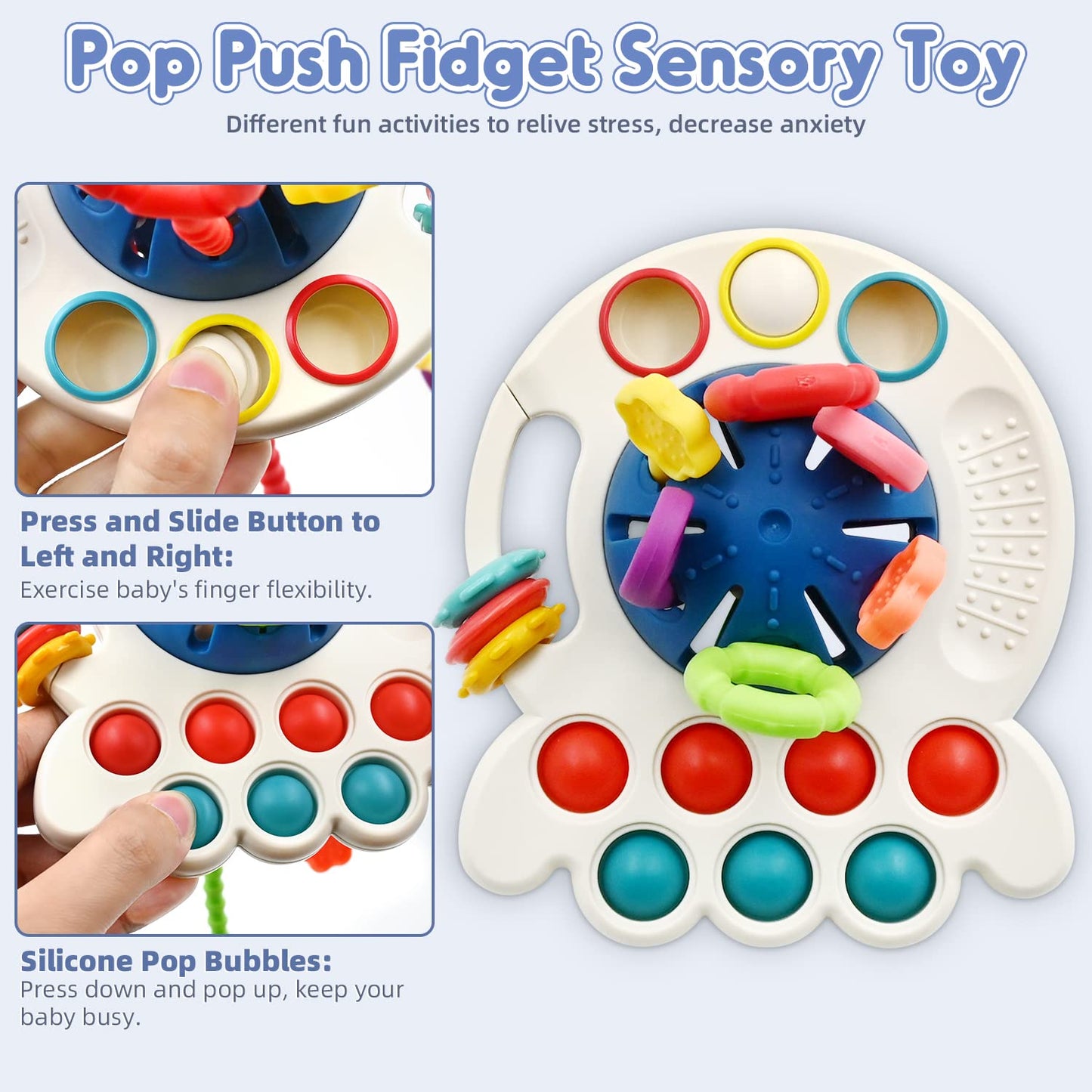 Aituitui Sensory Montessori Baby Toys 6 To 12 Months, Toddler Travel Toys For 1 2 Year Old Boy Girl Birthday Gifts, Soft Pull St