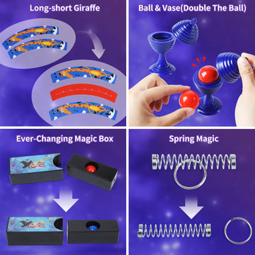 Skirfy Magic Set-Magic Tricks For Kids Age 8-10,100+ Kids Magic Kit Age 6-8, Magic Starter Kit With Dice Magic Trick, Magic Wand