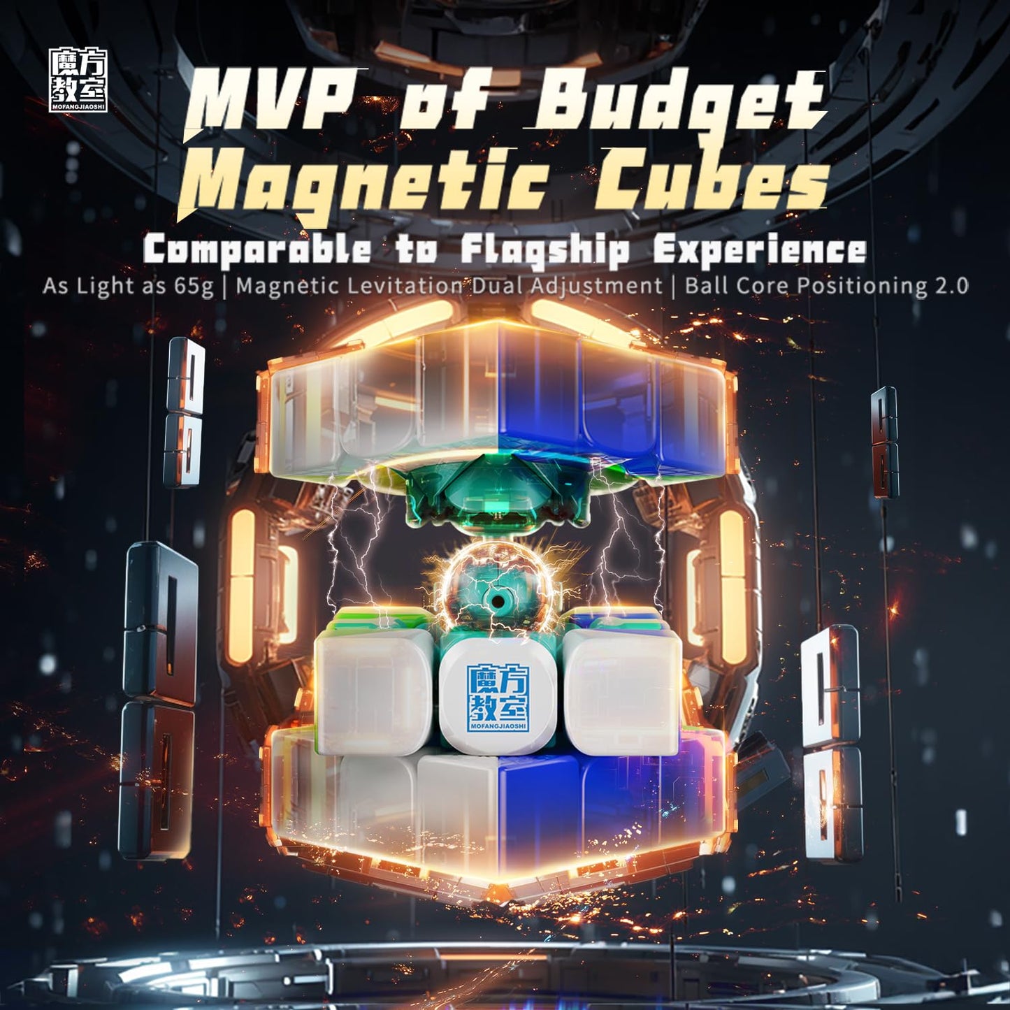 Cubershop Moyu Rs3M V5 2023 Magnetic Dual Adjustment 3X3 Speed Cube, Stickerless Rs3M 2023 Magnetic 3 By 3 Budget Cube, Professional 3X3 Speed Cube (Moyu Rs3 M V5 Standard)