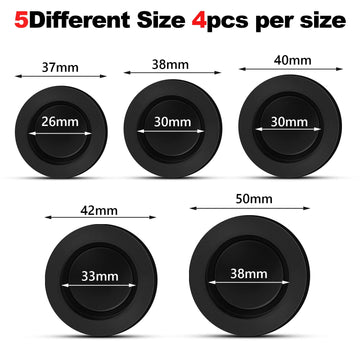 Boao 20 Pieces Piggy Bank Stopper Replacement Piggy Bank Plugs Bulk Rubber Saving Box Stopper(5 Sizes,Black)