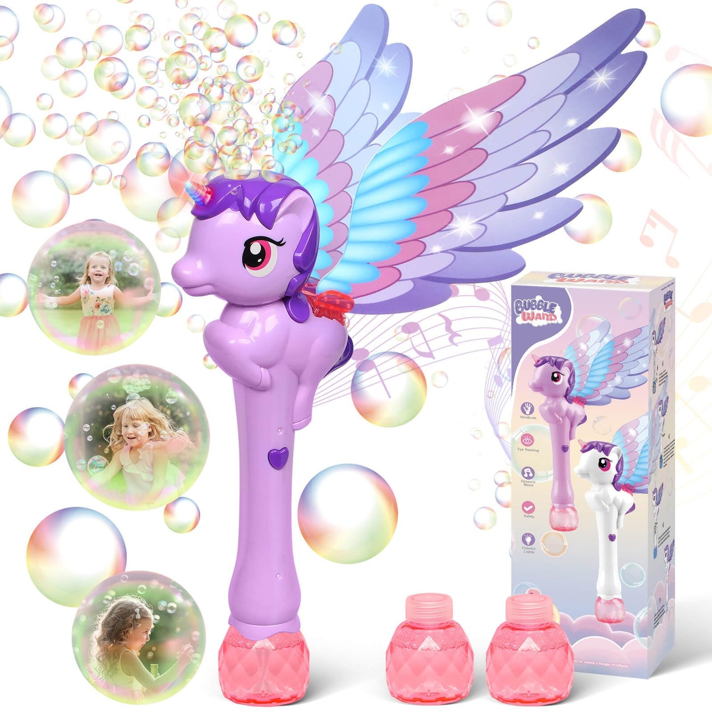 Dolanus Bubble Wands For Kids Toys Ages 3 4 5 Year Old Girl: Unicorn Toys Princess Wand, Toddler Girl Toys Age 3 4-5 6 Years Old