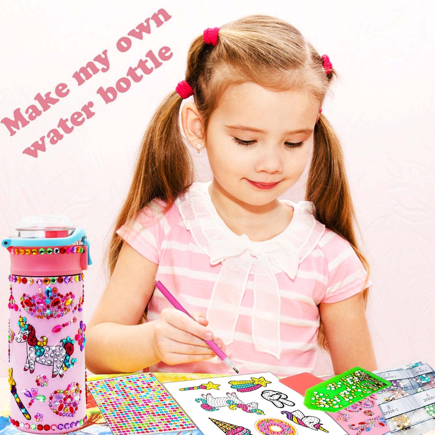 Huastyle Decorate Your Own Cute Water Bottle For Girls, Crafts For Girls Ages 6-8 8-12, Arts And Crafts For Kids 5 6 7 8 9 10 11 12 Year Old Birthday Christmas Gift