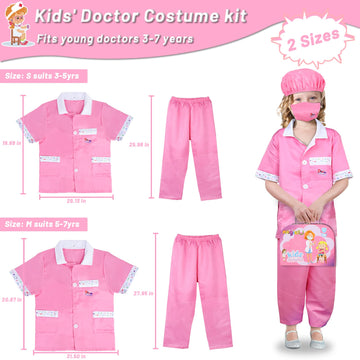 Magic4U Kids Doctor Costume Kit with Real Working Stethoscope and Carry Case, 34 Pieces Pretend-n-Play Realistic Medical Dr Toys