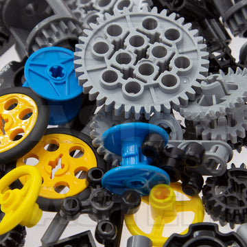 ASTEM 100+PCS Technic Gears & Axles Set - Medium Plastic, Random Color, Model AP06, Compatible with Lego Technic