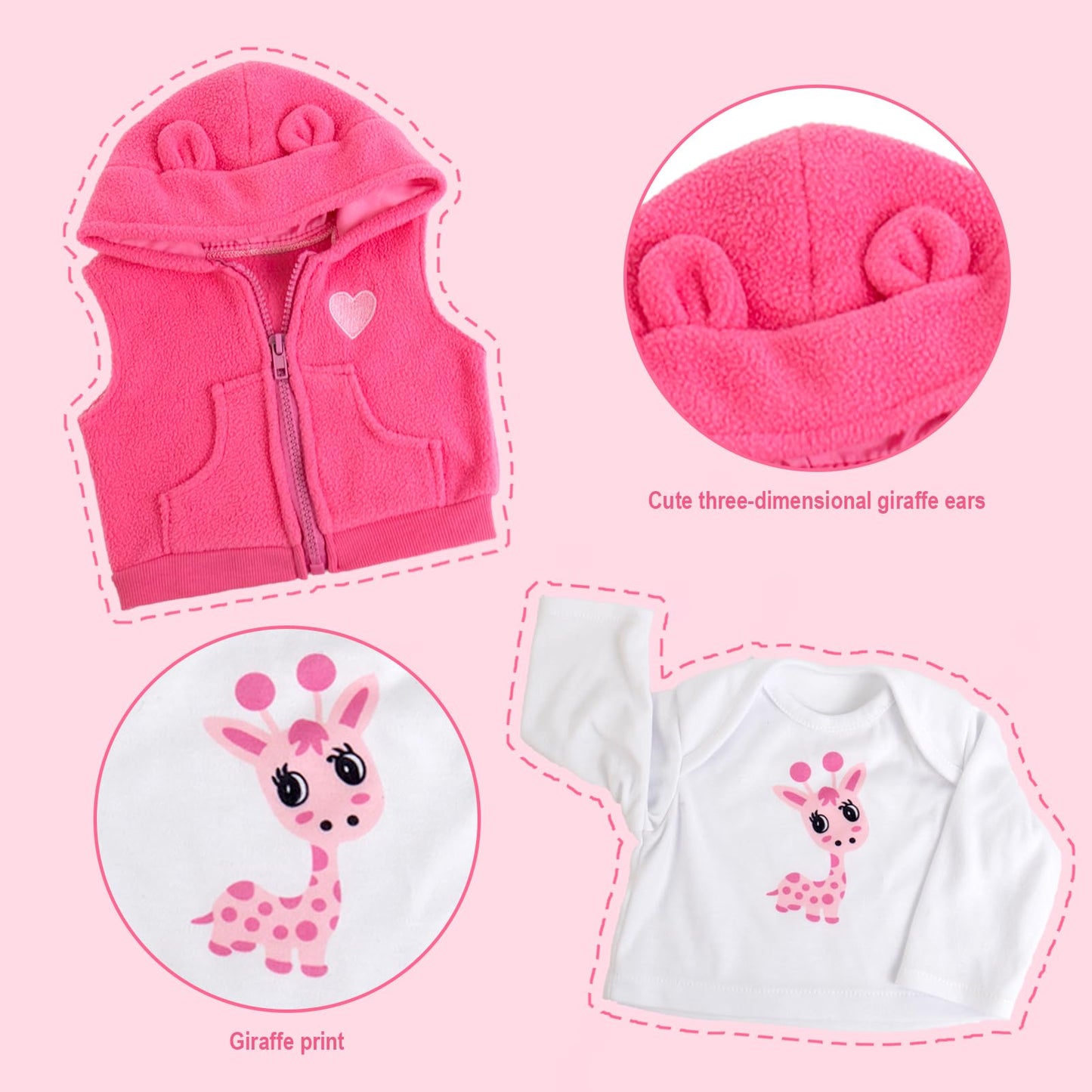 Aori Reborn Baby Dolls Clothes - Outfit Clothing Accessories For 20-24 Inch Lifelike Newborn Baby Dolls