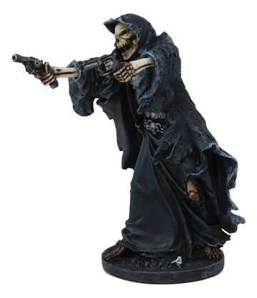 Ebros Gift Gothic Grim Reaper Skeleton Assassin With Dual Pistols Figurine 9' Tall Day Of The Dead Dod Skulls Ossuary Macabre Graveyard Spooky Halloween Death Reapers Decor Statue