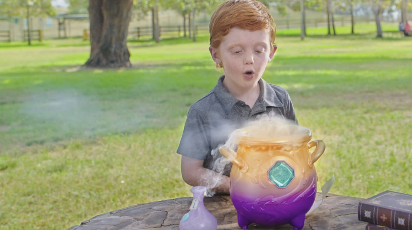 Cream Tea Magic Mixies Magical Misting Cauldron with Interactive 8 inch Pink Plush Toy and 50+ Sounds and Reactions, Multicolor