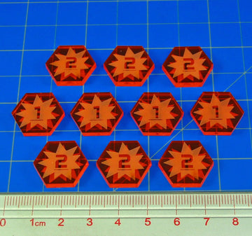 Litko Space Fighter 2Nd Edition Tokens | Compatible With Star Wars: X-Wing Miniatures Game | Pack Of 10 (Triangluar Stress Tokens)