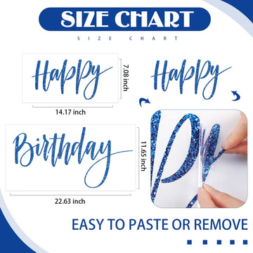 Sinload Happy Birthday Sign for Backdrop Happy Birthday Decal for Arch Backdrop for Girls Boys, Letter Sticker Peel & Stick Wall