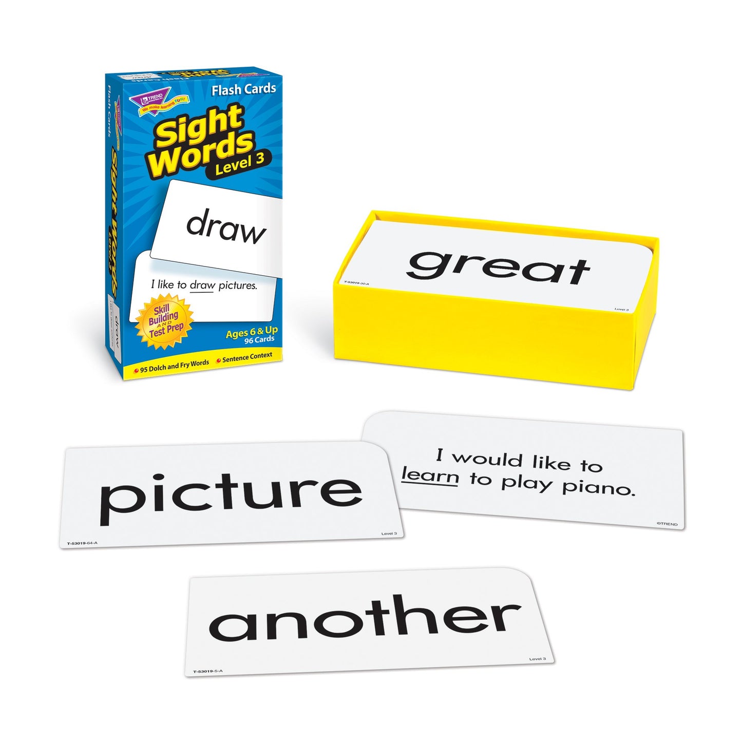 Trend Enterprises: Sight Words Level 3 Skill Drill Flash Cards, Dolch And Fry Words, Sentence Context, Great For Skill Building