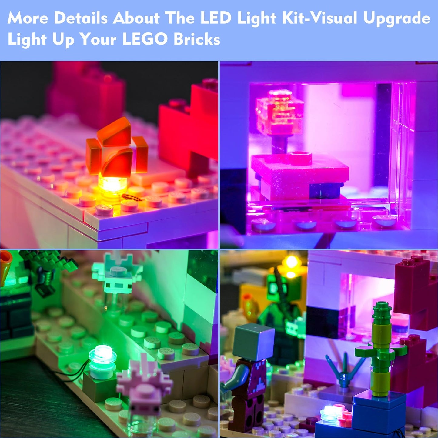 Locolee Led Light Kit Compatible With Lego The Axolotl House 21247, Minecraft Lighting Set Compatible With Lego 21247 (No Model)