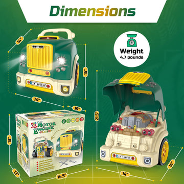 Large Truck Engine Toys For 4 Year Old Boys - Educational Model Engine Mechanic Build Playset W/Lights & Sounds, Take Apart Toy