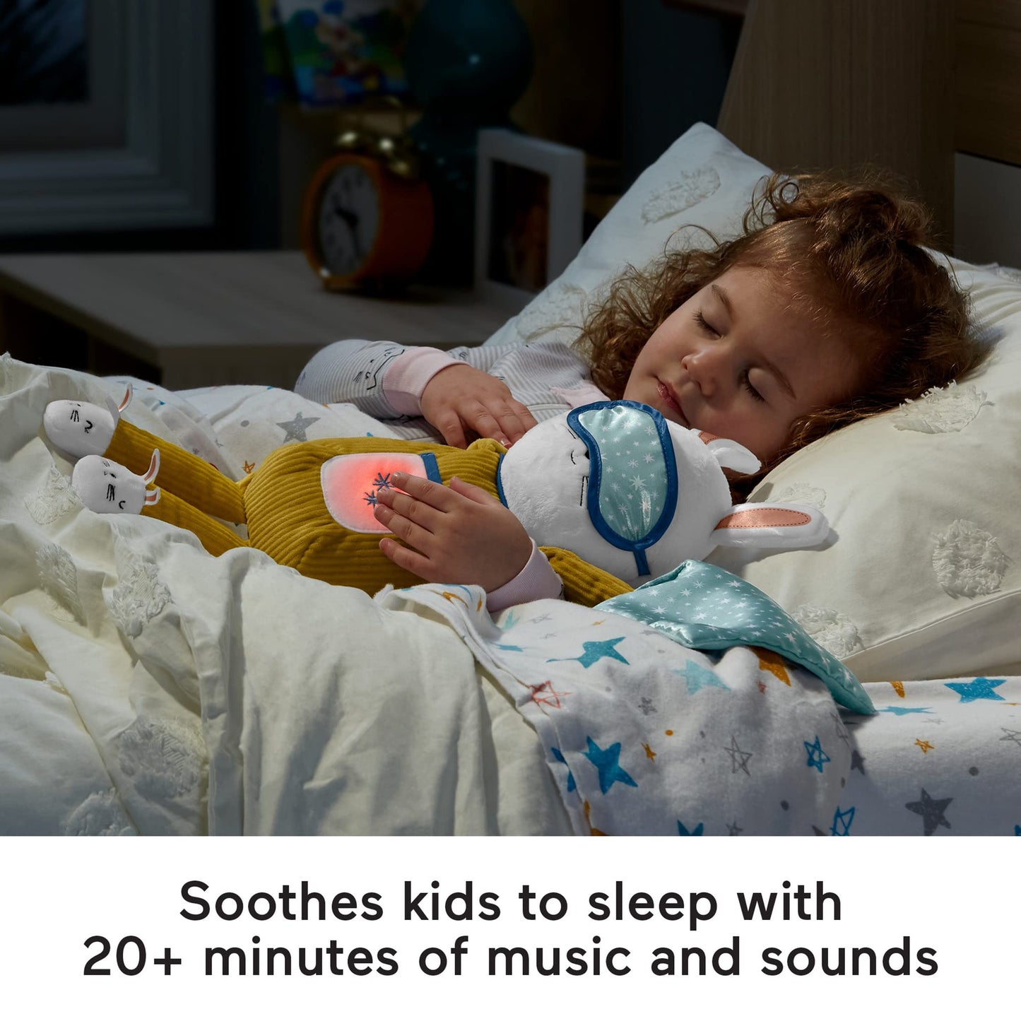 Fisher-Price Little People Toddler Toy Hoppy Dreams Soother & Sleep Trainer Plush Sound Machine With Music & Lights For Kids Ages 18+ Months