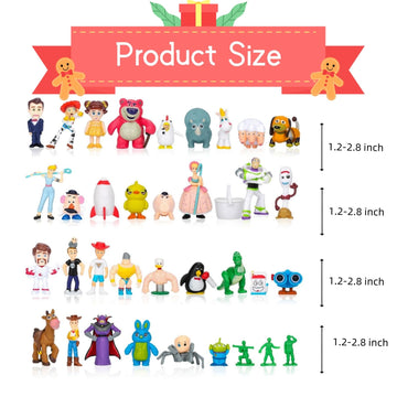 Toy Action Figures Story Toys Set, 1.2-2.8 Inches Tall Action Figures With Woody, Buzz And Jessie,Toy Anime Figurines Story Char