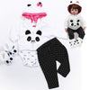 Reborn Baby Girl Dolls Clothes 18 Inch Panda Outfits Accesories For 17-19 Inch Reborns Doll Newborn Baby Girl Matching Clothing