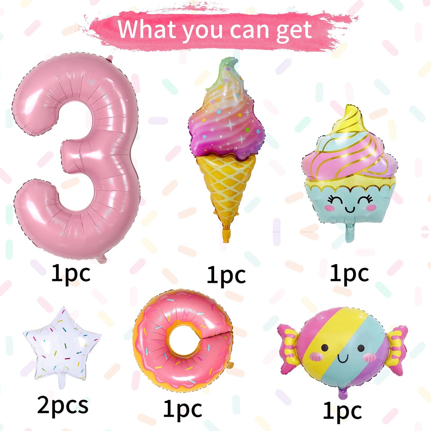 Donut 3Rd Birthday Decorations,Sweet 3Rd Birthday Party Decorations For 3Rd Birthday Donuts Foil Balloons Sweet 3Rd Donut Birthday Party Decorations Party Supplies Backdrops For Girls