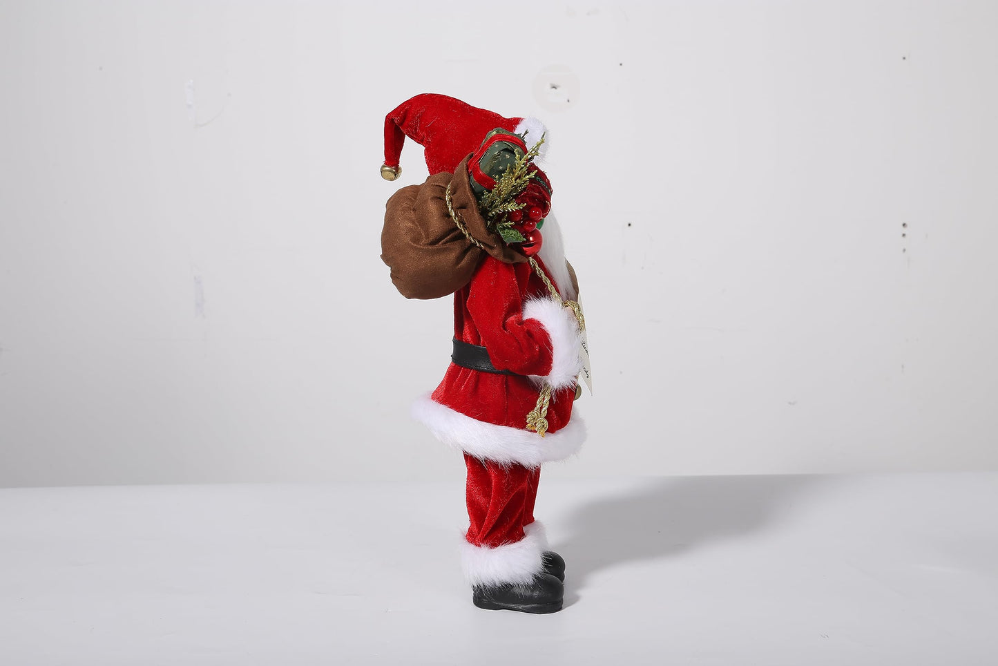 Uten 12'' Santa Claus Decorations, Christmas Standing Figurine Ornaments With Blessing Letter And Gifts Bag For New Year Christm