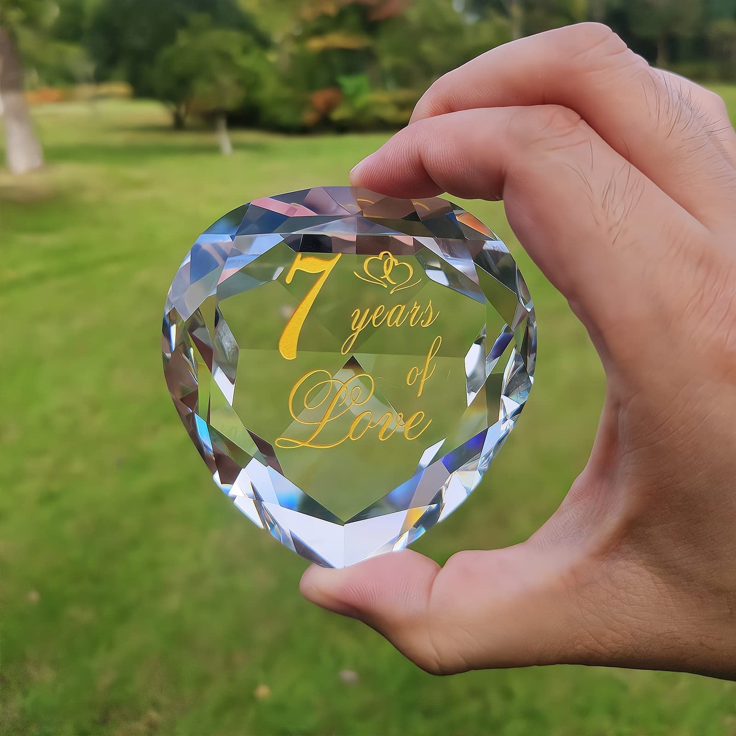 7 Year Anniversary Crystal Gifts For Husband Wife Boyfriend Or Girlfriend, Cute 7 Year Wedding Anniversary Valentines Day Romantic Gifts For Her Him Funny 7Th Anniversary Marriage Presents For Couple