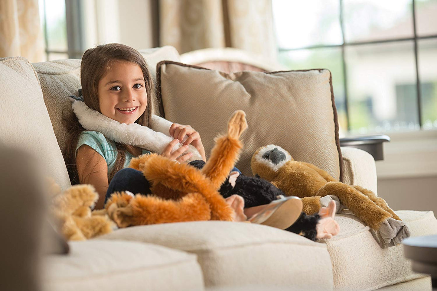 WILD REPUBLIC Plush White Handed Gibbon Monkey Toy, 20" Polyester Stuffed Animal, Perfect Gift for Kids