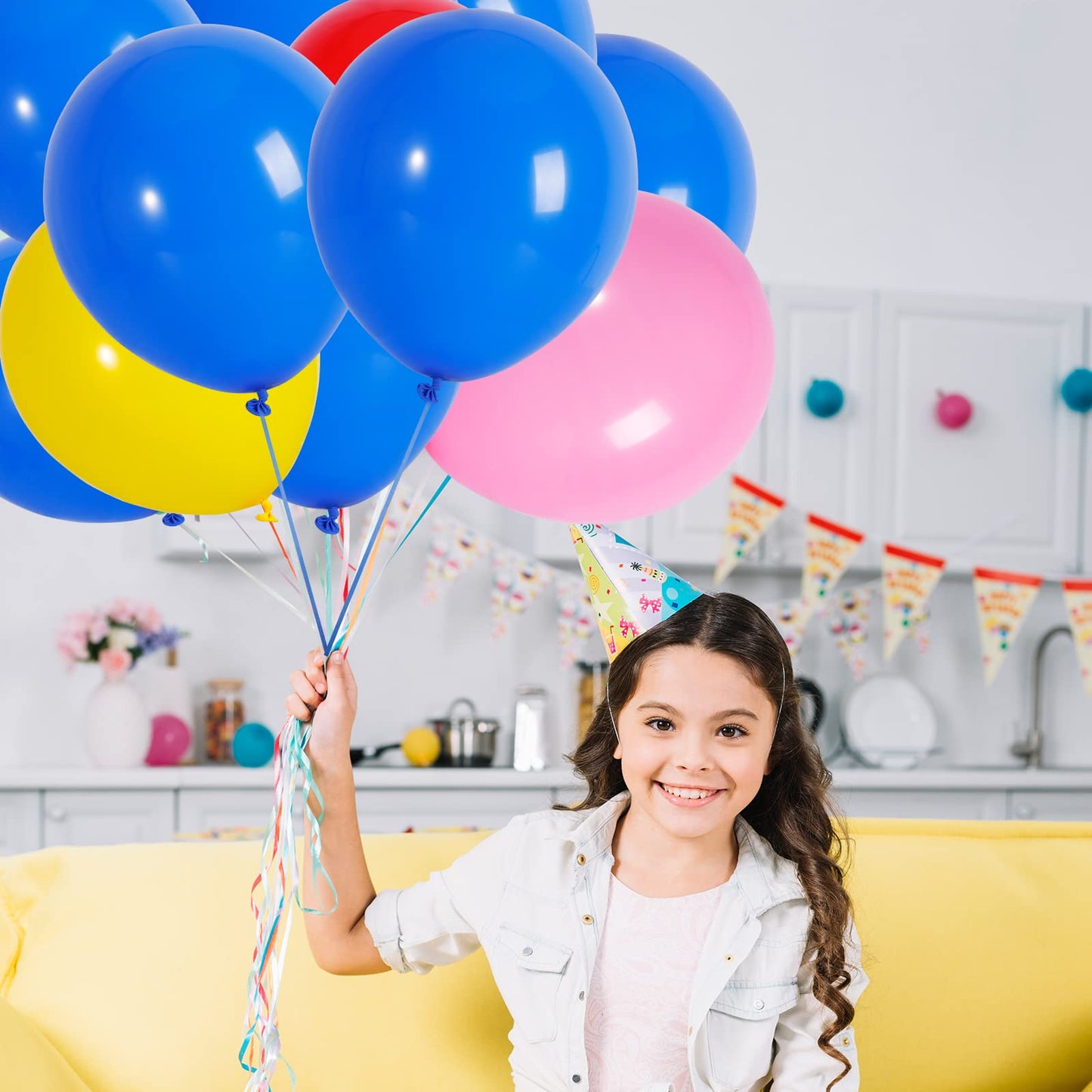 Garma Blue Balloons 12 Inch, 100Pcs Blue Latex Party Balloons For Balloons Arch As Christmas, Birthday, Graduation, Wedding, Bab