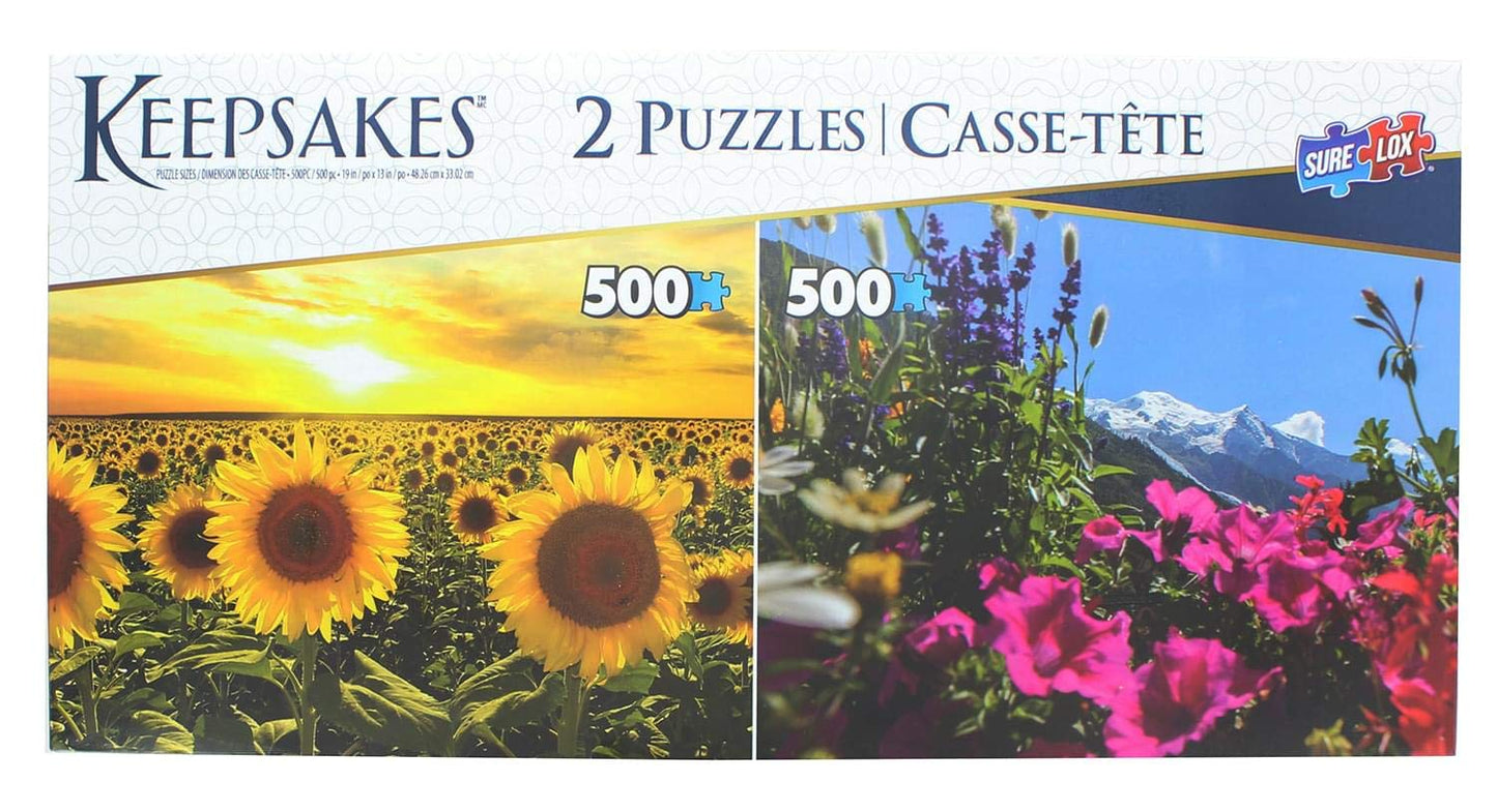 The Canadian Group Set Of 2 Keepsakes 500 Piece Jigsaw Puzzles | Wildflowers