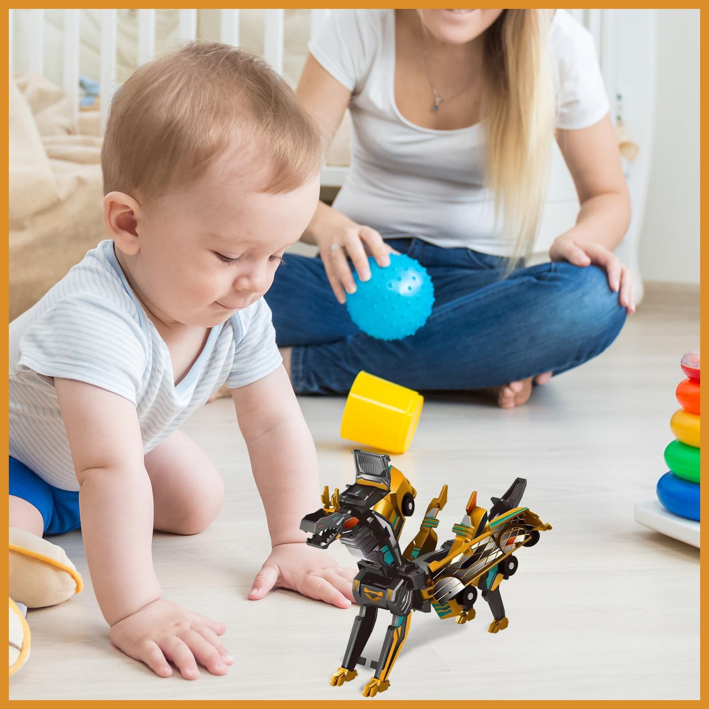 Aimery Dinosaur Transforming Car Toy, Magnetic Cars Transform Into Dinosaurs,Fun - Collision Transformation Car Toys For Boys &
