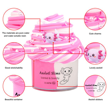 Axolotl Butter Slime - Premium Diy Scented Peach Slime For Boys & Girls, Ages 4-12 - Party Favors & Christmas Stocking Fillers