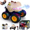 Drefirsa Dinosaur Remote Control Car for Kids Ages 3-5 6-12, Remote Control Monster Truck with Spray, Light, 360 Rolling&90 Driv