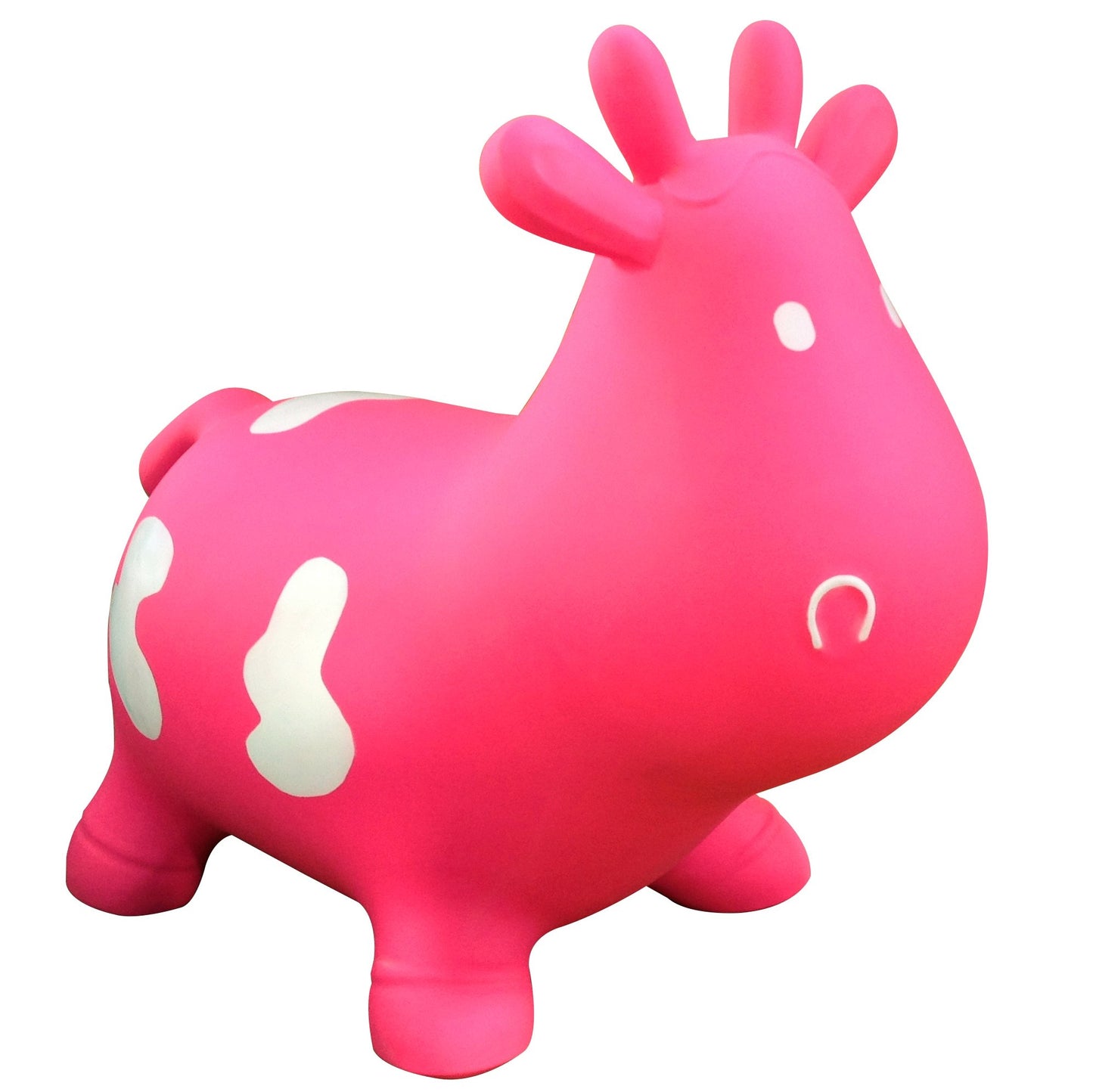 Appleround Cow Bouncer With Air Pump, Inflatable Space Hopper, Ride-On Bouncy Animal (Pink)