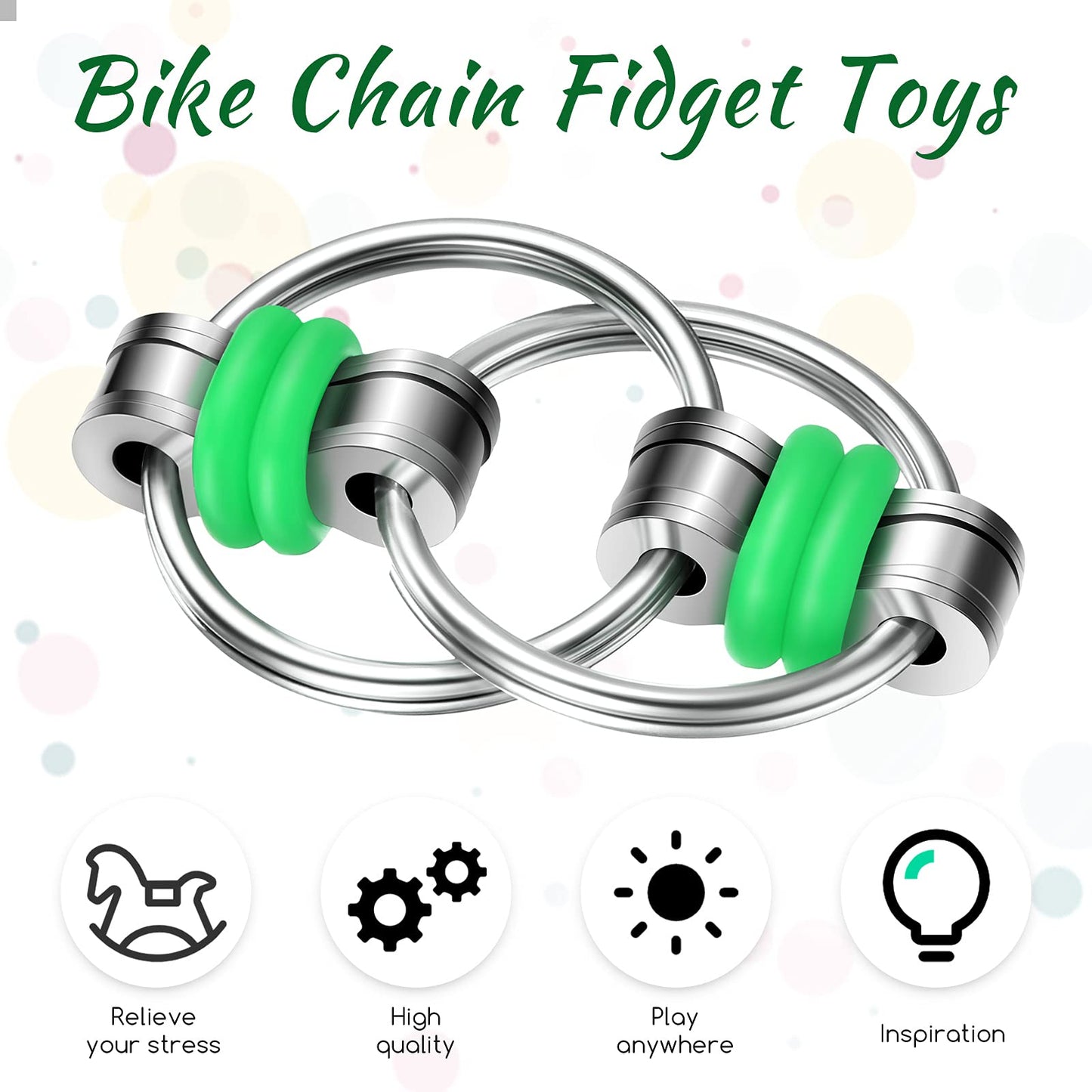 Skylety 10 Pcs Fidget Toy Bulk Bike Chain Key Ring Fidget Flippy Chain Toys For Adhd Stress Relief Finger Toys Flippy Key For Adults And Teens