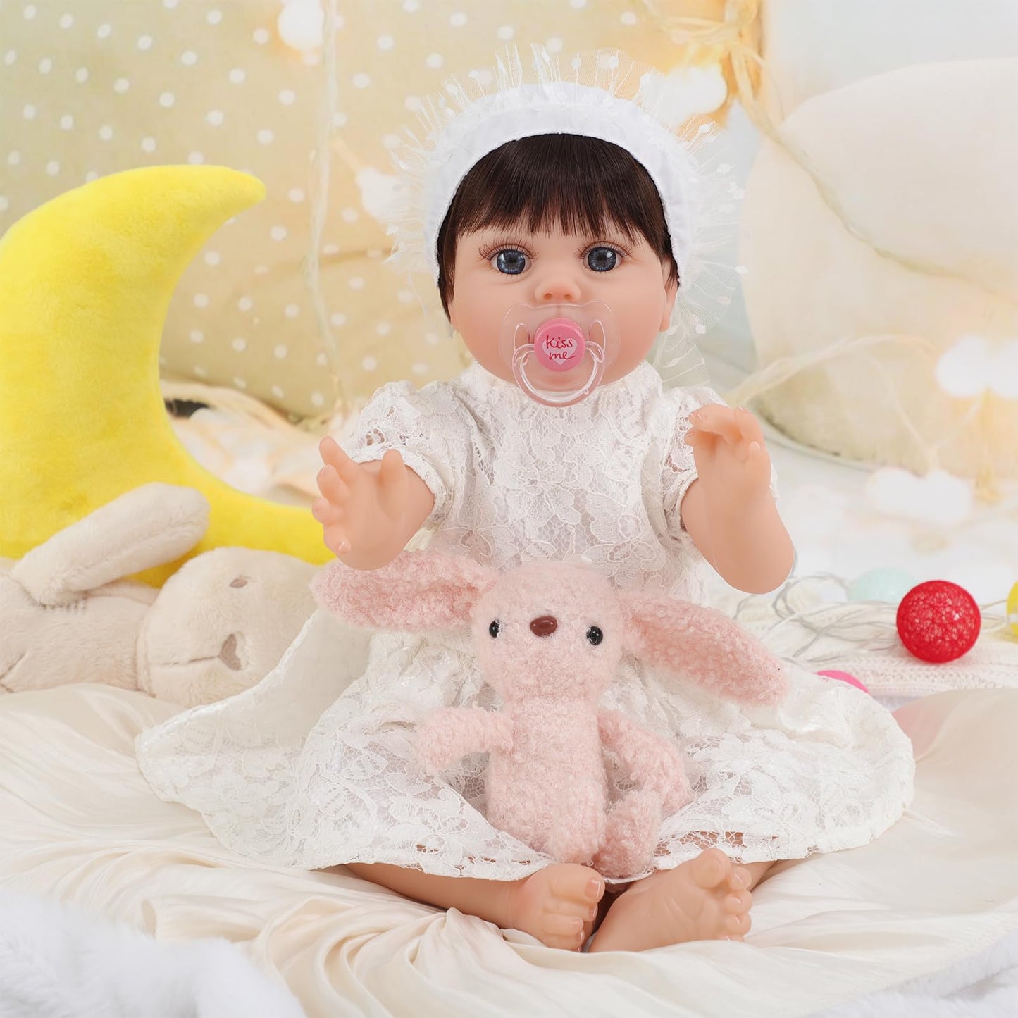 Kdudgso Lifelike Reborn Baby Dolls - 22 Inch Realistic Silicone Baby Doll, Real Life Baby Dolls Handmade Soft Vinyl & Cloth Body