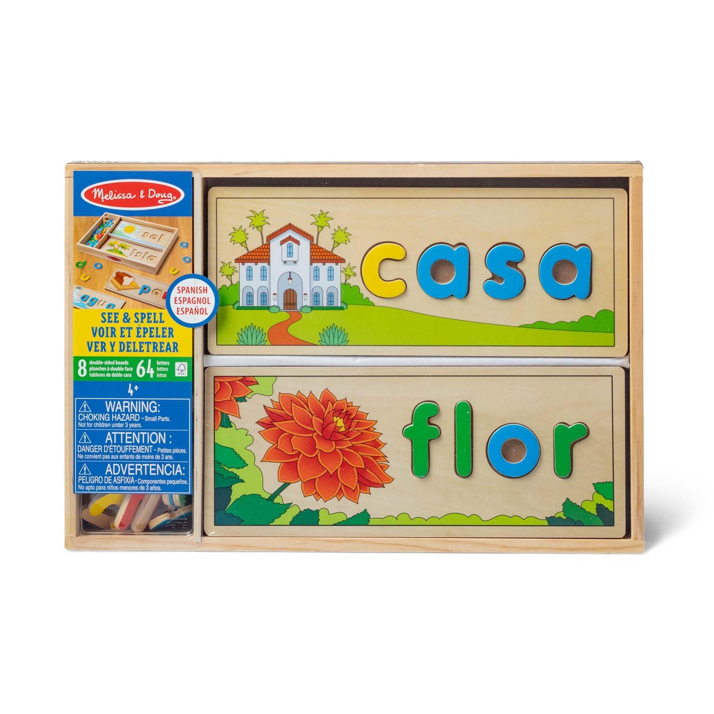 Melissa & Doug Spanish See & Spell Educational Language Learning Toy - Fsc Certified
