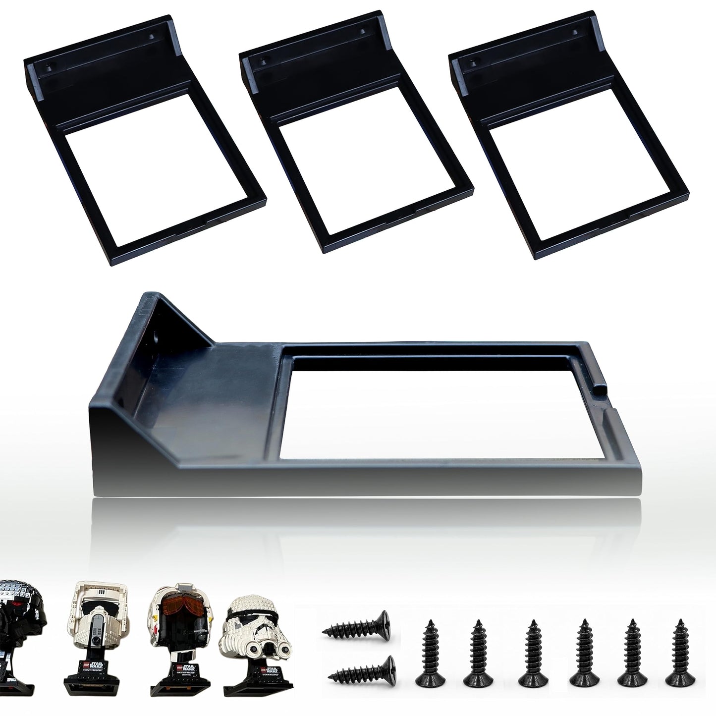 Teyouyi 4Pcs Wall Mount For Lego Star Wars Helmet Display Shelf For Lego Star Wars Helmet Compatible With All Standard Lego Helmets Black