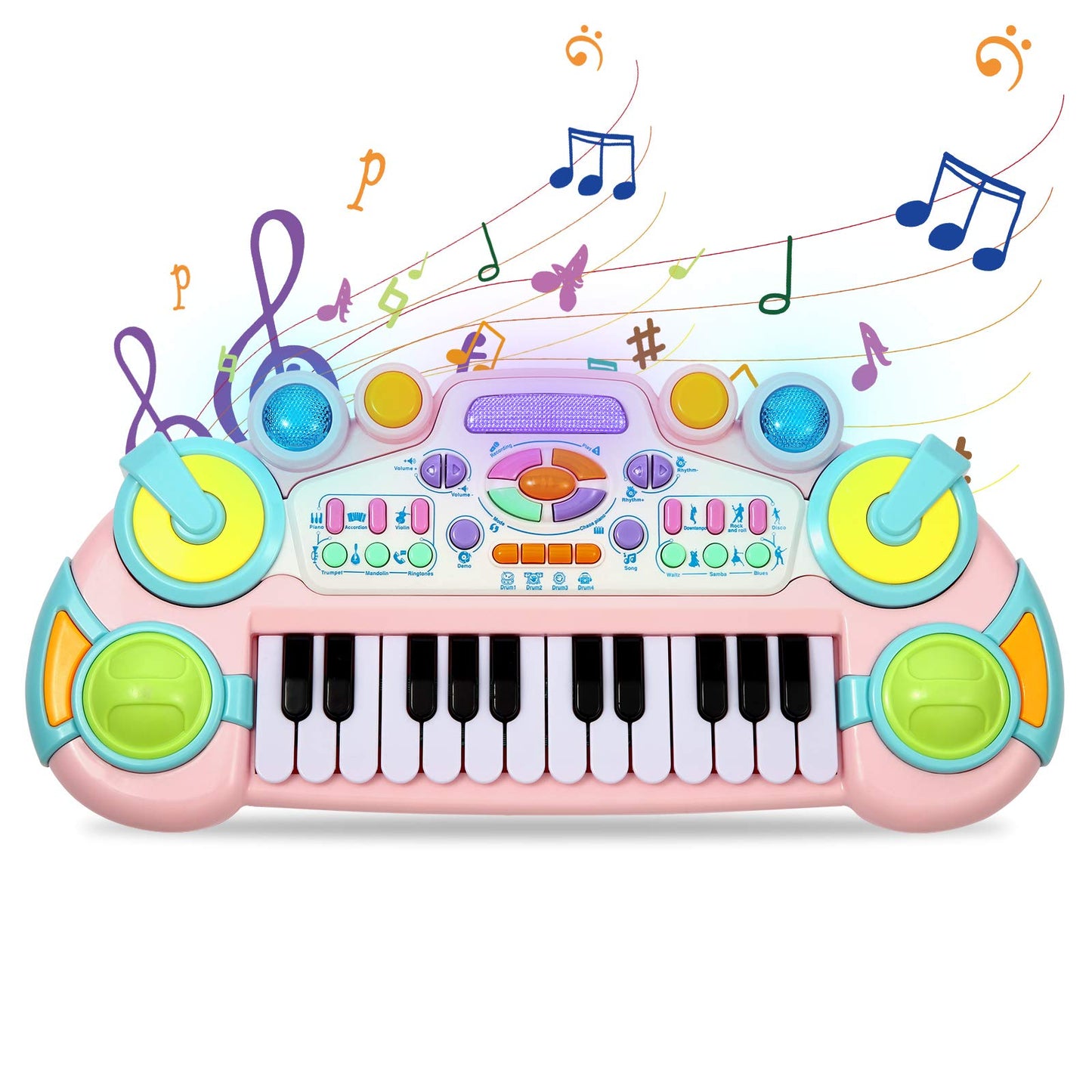 Cozybuy Pink Toddler Piano Toy - 24 Keys Multifunctional Baby Keyboard for 1-6 Years Old Kids - Perfect Birthday Gift for Boys and Girls